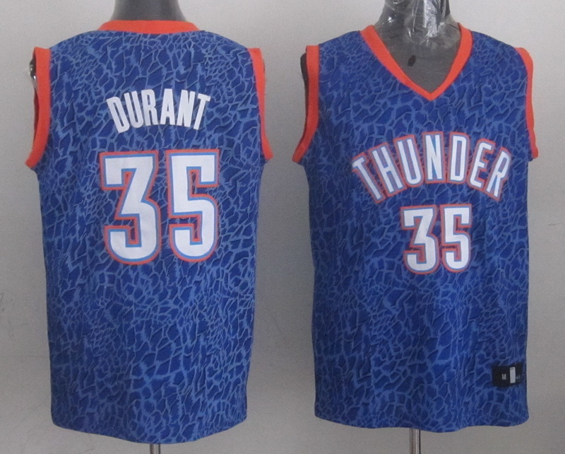 NBA Oklahoma City Thunder #35 Durant Blue Leopard Jersey