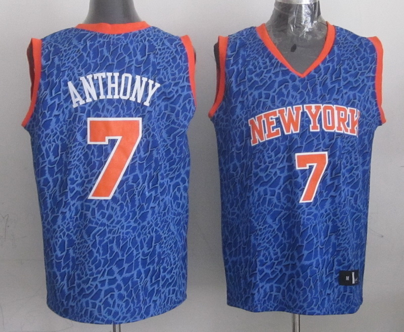NBA New York Knicks #7 Anthony Blue Leopard Jersey