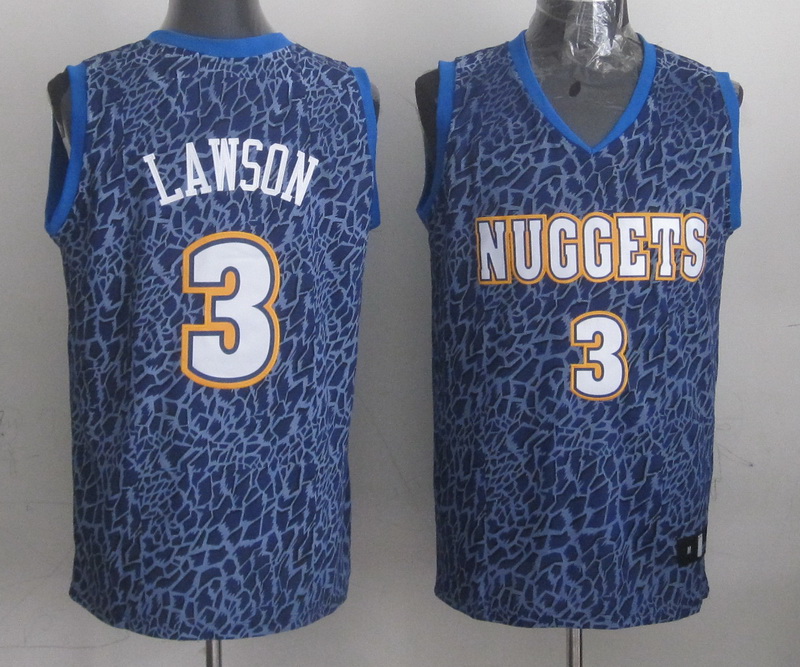 NBA Denver Nuggets #3 Lawson Blue Leopard Jersey