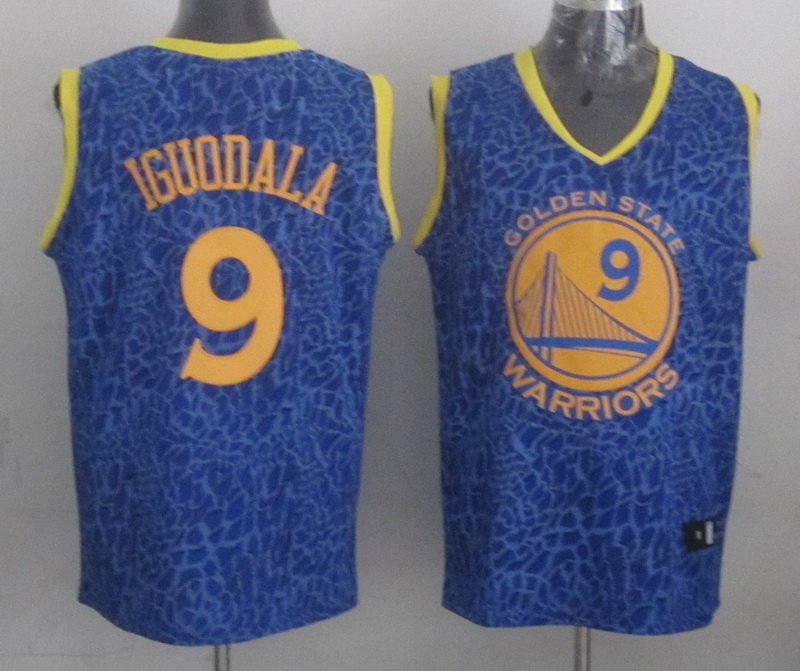 NBA Golden State Warriors #9 Igudala Blue Leopard Jersey