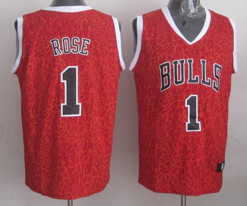 NBA Chicago Bulls #1 Rose Red Leopard Jersey