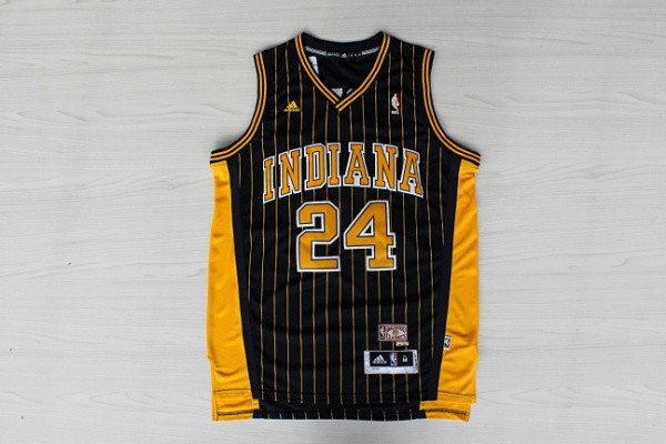 NBA Indiana Pacers Paul George #24 Jersey Black Pinstrip Jersey