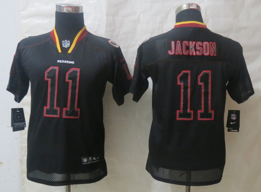 Youth Nike Washington Red Skins 11 Jackson Lights Out Black Elite Jerseys