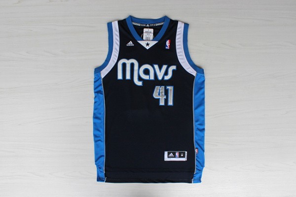 Nowitzki Jersey NBA #41 Dallas Mavericks Black Blue Jersey