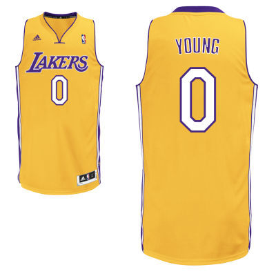 NBA Los Angeles Lakers 0 Nick Young Home Yellow Jersey