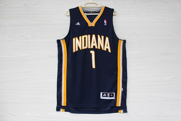 NBA Indiana Pacers #1 Stephenson Black Jersey