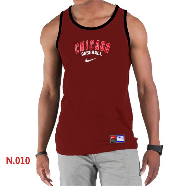 Nike Chicago Cubs Home Practice men Tank Top Red