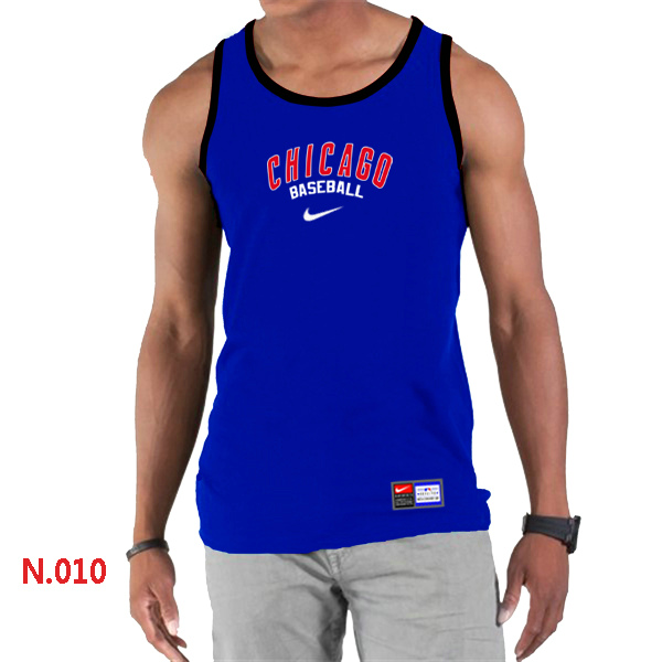 Nike Chicago Cubs Home Practice men Tank Top Blue