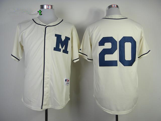 Milwaukee Brewers 20 Authentic Jonathan Lucroy 1913 Turn Back The Clock Jersey