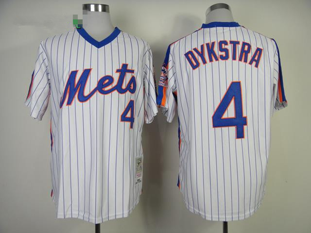 New York Mets #4 Lenny Dykstra 1986 Home Jersey by Mitchell & Ness