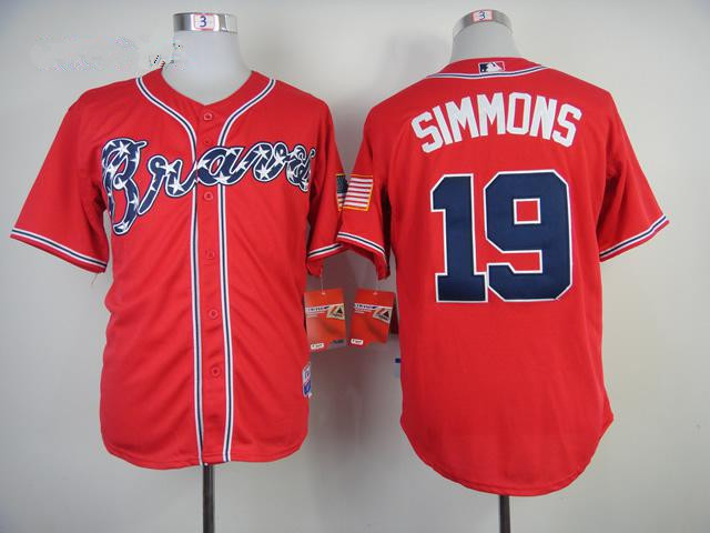 Atlanta Braves #19 Andrelton Simmons Red Jersey