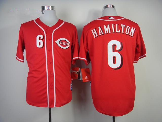 MLB Cincinnati Reds #6 Hamilton Red Jersey