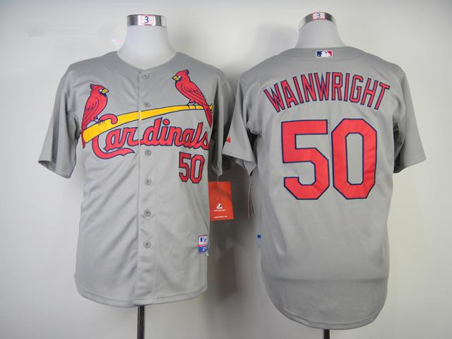 St. Louis Cardinals #50 Adam Wainwright Gray Jersey