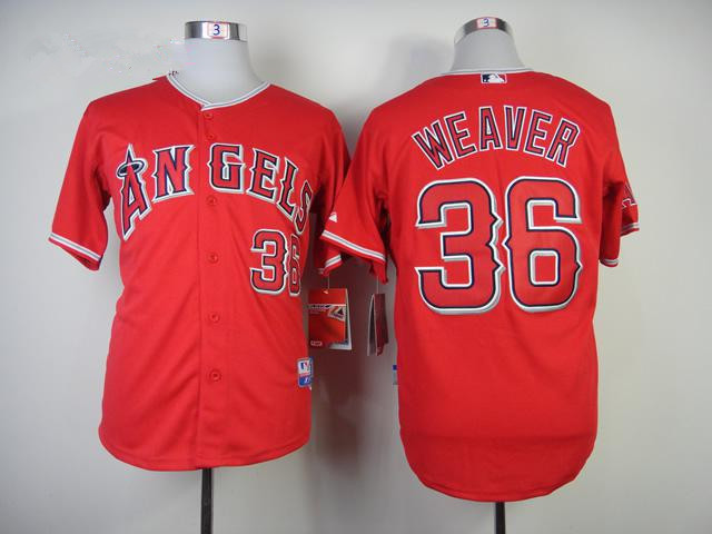 Los Angeles Angels of Anaheim #36 Jered Weaver Red