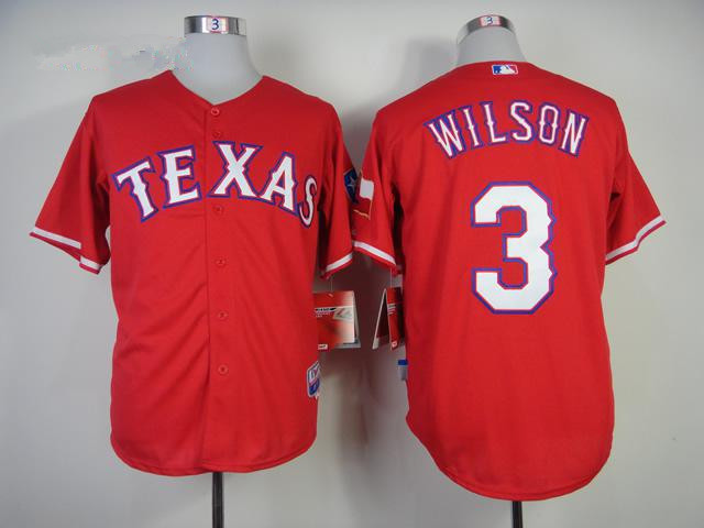 Texas Rangers #3 Russell Wilson Red Jersey