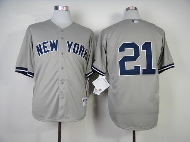 New York Yankees #21 Deion Sanders Road Jersey