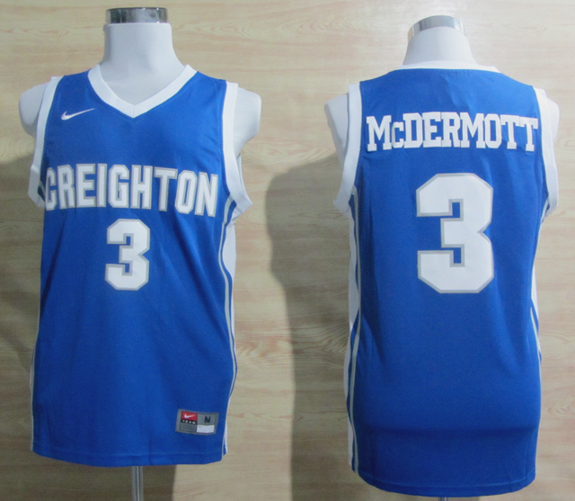 NCAA Creighton Blue jays #3 McDermott Blue Jersey