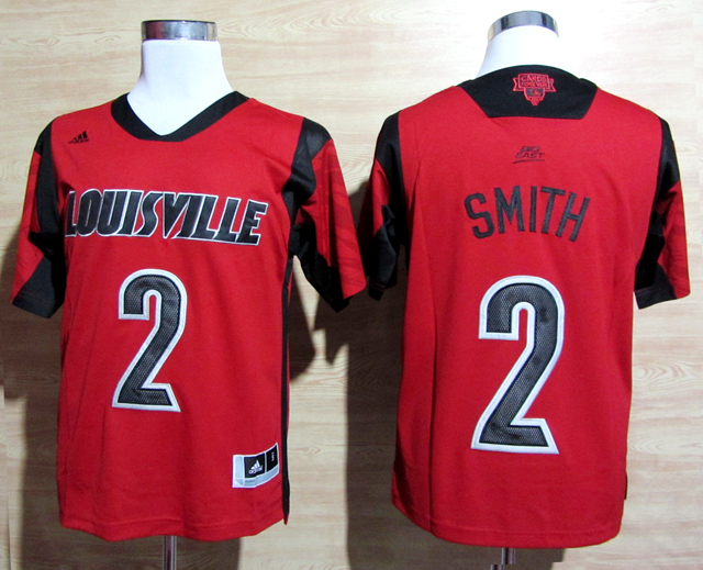Louisville Cardinals  #2 Russ Smith Red Jersey Big Eas Patch