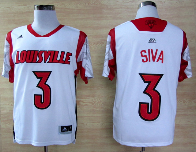 Louisville Cardinals Peyton Siva #3 White Jersey Big Eas Patch