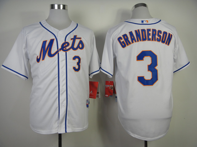 MLB New York Mets #3 GRANDERSON White Jersey
