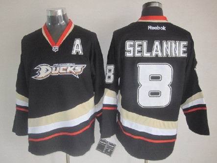 NHL Anaheim Ducks Teemu Selanne #8 Third Black Jersey
