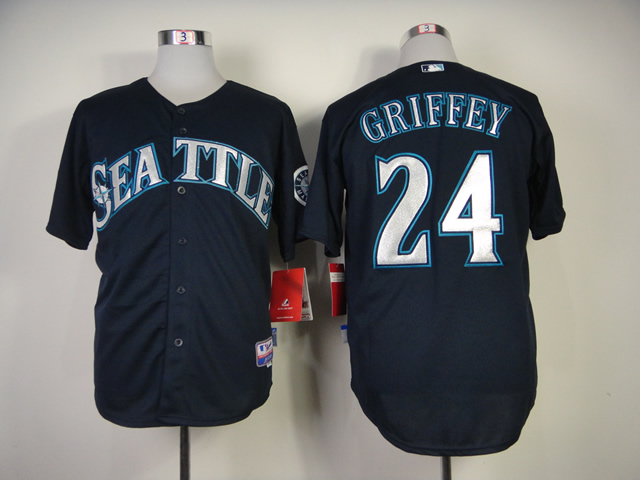MLB Seattle Mariners #24 GRIFFEY Dark Blue Jersey