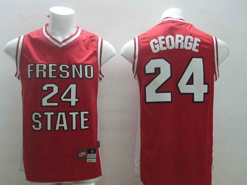 Indiana Pacers #24 Paul George Fresno State Red Jersey