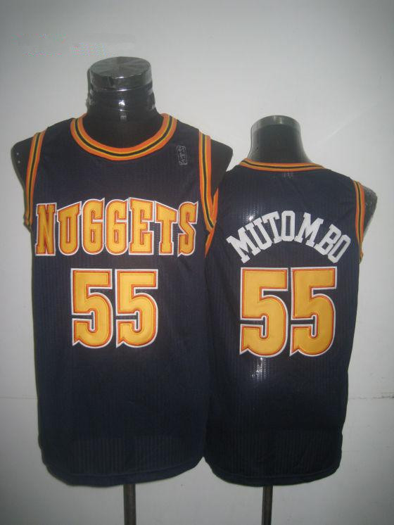 NBA Denver Nuggets #55 Dikembe Mutombo Blue Jersey
