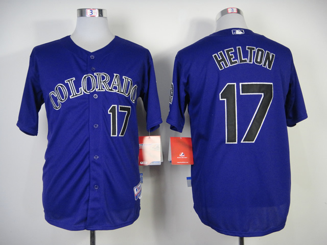 MLB Colorado Rockies Jersey #17 Todd Helton Purple Jersey Cool Base
