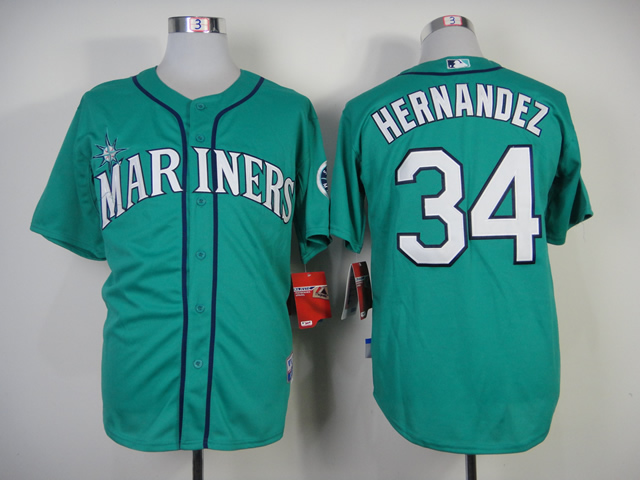 MLB Seattle Mariners Hernandez #34 Green Jersey