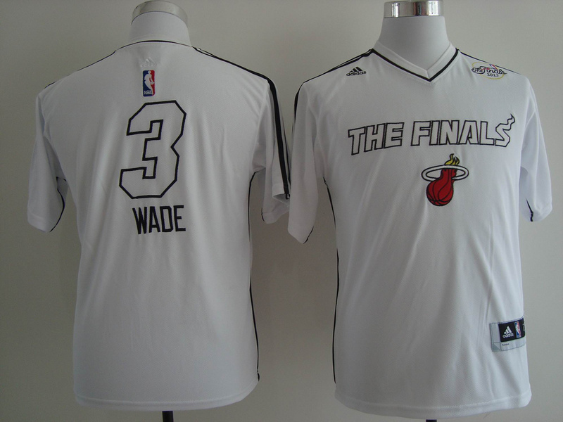 NBA Miami Heat #3 Wade The Finals White Jersey