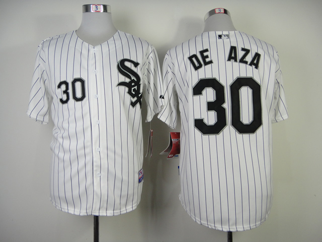 MLB Chicago White Sox #30 Alejandro De Aza White Jersey