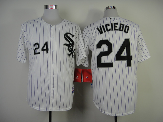 MLB Chicago White Sox #24 Dayan Viciedo White Jersey