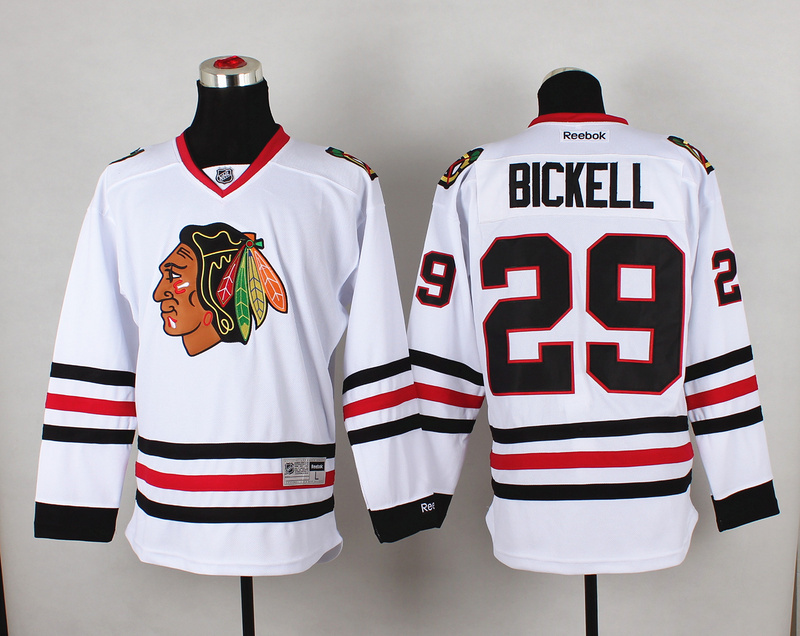 NHL Chicago Blackhawks #29 Bickell White Jersey