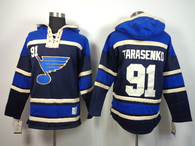NHL St.Louis Blues #91 Steven Stamkos Blue Hoodie