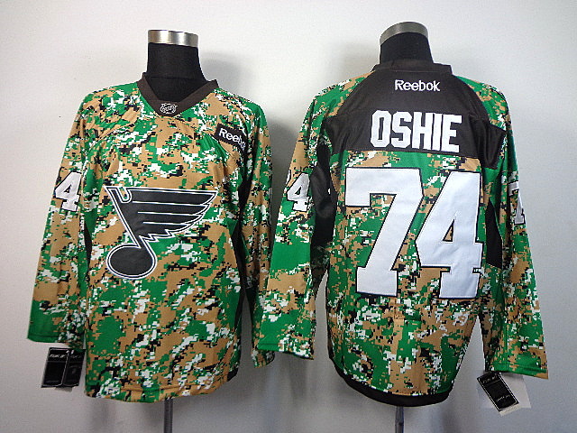 NHL St.Louis Blues #74 TJ Oshie Green Camo Jersey