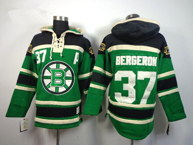 NHL Hoodie Boston Bruins 37 Bergeron Green