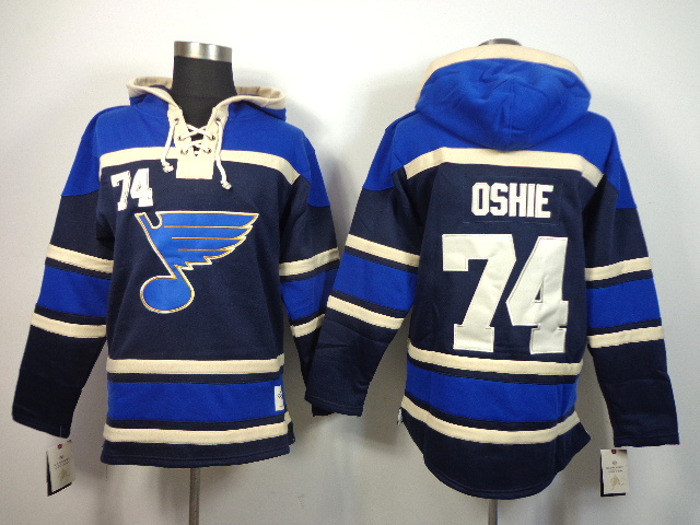 NHL Hoodie St. Louis Blues TJ Oshie #74 Blue Color