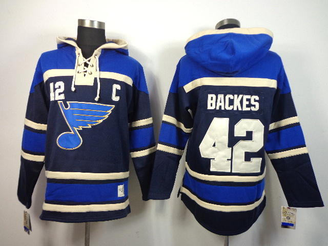 NHL Hoodie St. Louis Blues 42 Backes Blue Color
