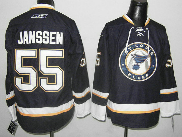 NHL St. Louis Blues #55 Janssen Blue Jersey