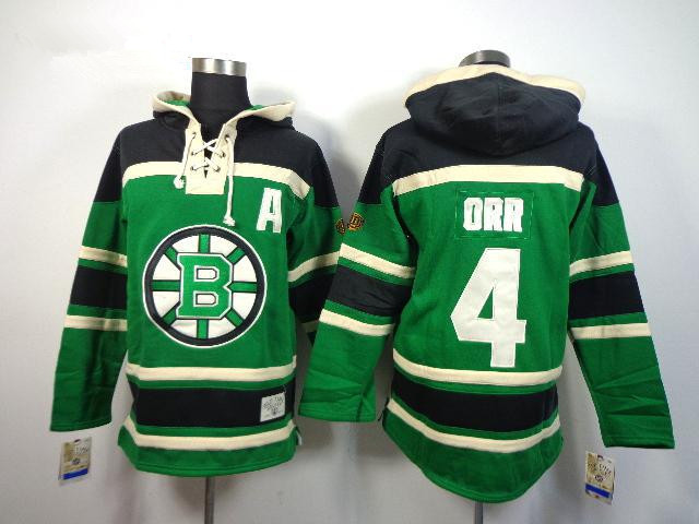 NHL Hoodie Boston Bruins #4 Orr Green Jersey