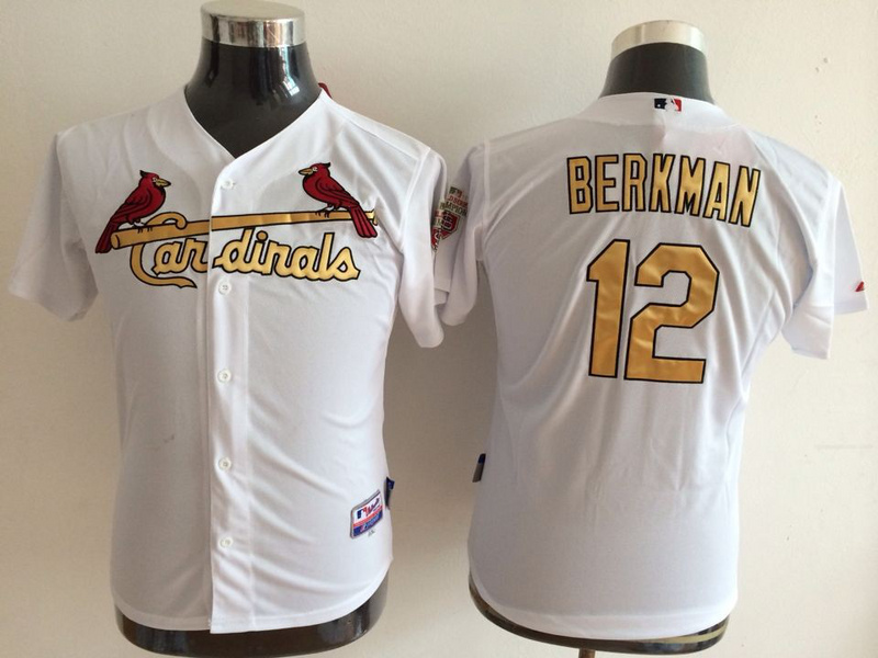 MLB St. Louis Cardinals #12 Berkman White Youth Jersey