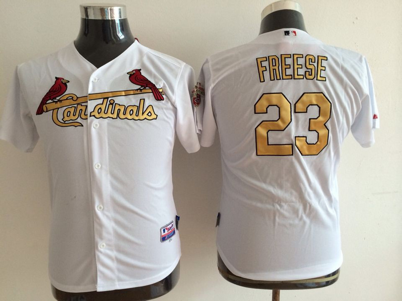 MLB St. Louis Cardinals #23 Freese White Youth Jersey