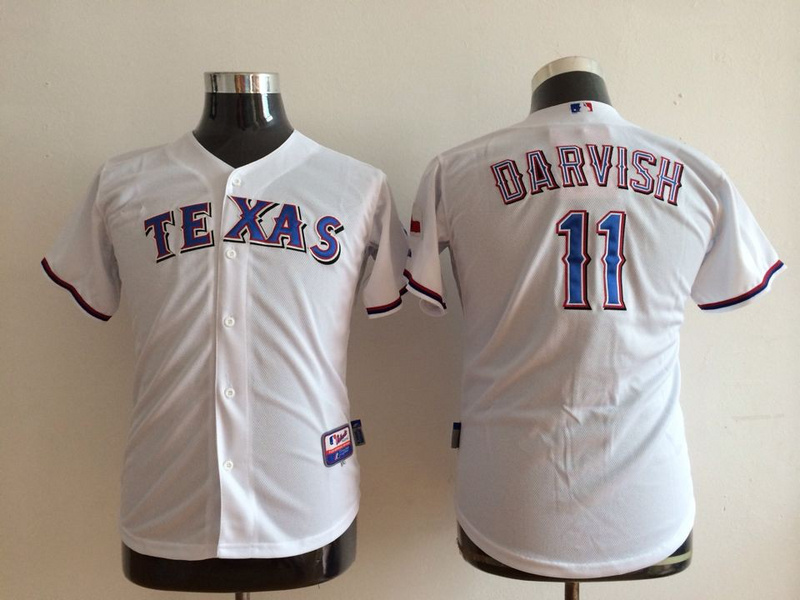 MLB Texas Rangers #11 Darvish White Youth Jersey