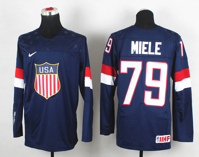 2014 IIHF Ice Hockey World Championship USA #79 Miele Blue Jersey