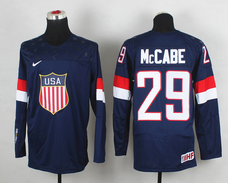 2014 IIHF Ice Hockey World Championship USA #29 McCabe Blue Jersey