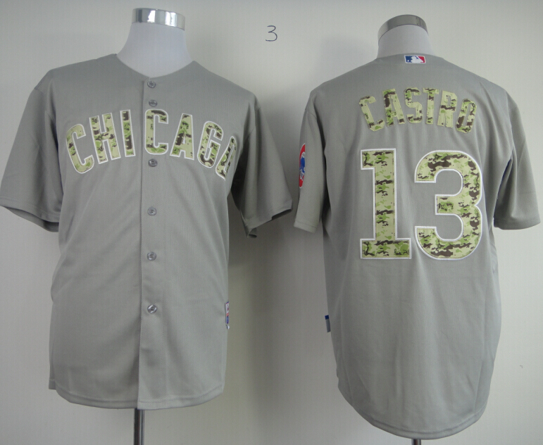 Chicago Cubs Authentic 13 Castro 2013 USMC Road Cool Base Jersey