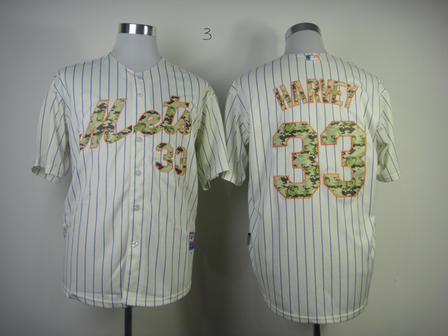 New York Mets Authentic 33 Harvey 2013 USMC Home Cool Base Jersey w2013 All-Star Patch