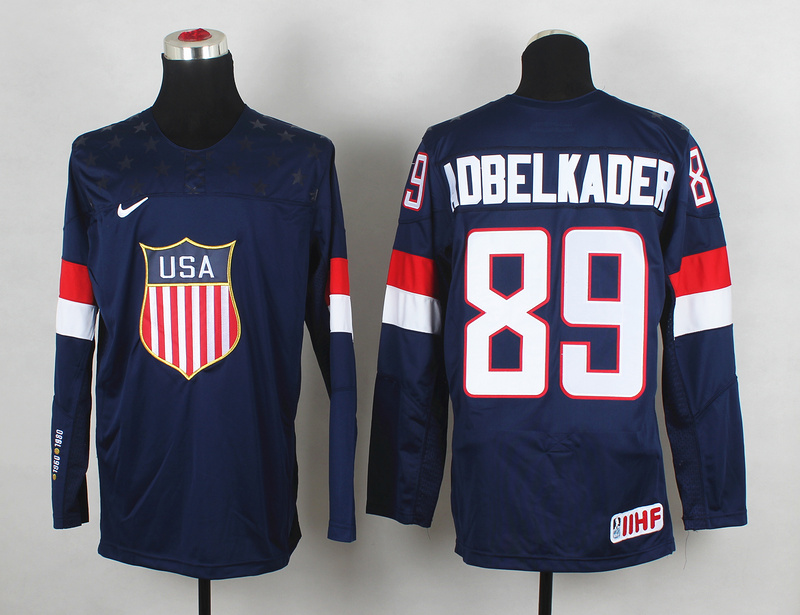 2014 IIHF Ice Hockey World Championship USA #89 Adbelkader Blue Jersey