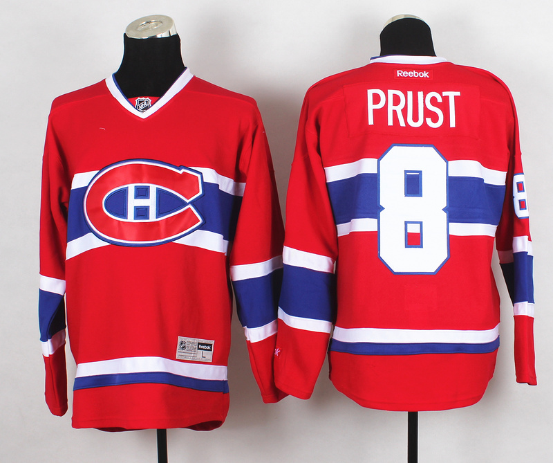 NHL Montreal Canadiens #8 Prust Red Jersey